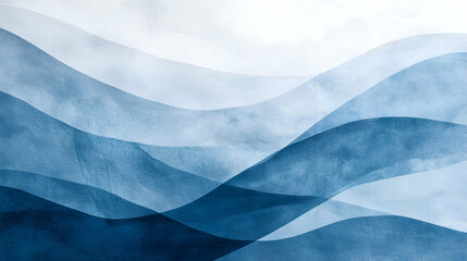 Obraz premium Abstract blue watercolor waves painting background for creative design and decoration