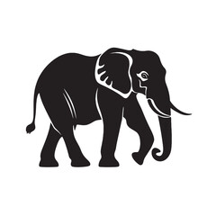 Obraz premium Elephant silhouette illustration walking on white background