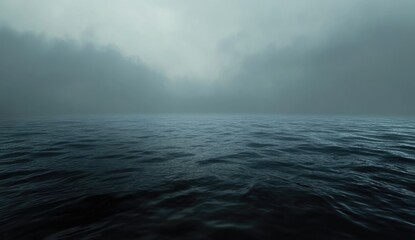 Fototapeta premium Misty, dark lake scene