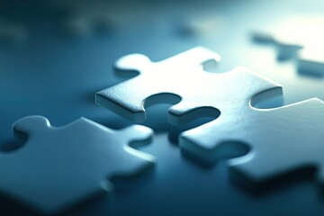 Close-up of connecting puzzle pieces