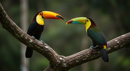 Fototapeta premium Toucans Facing Each Other