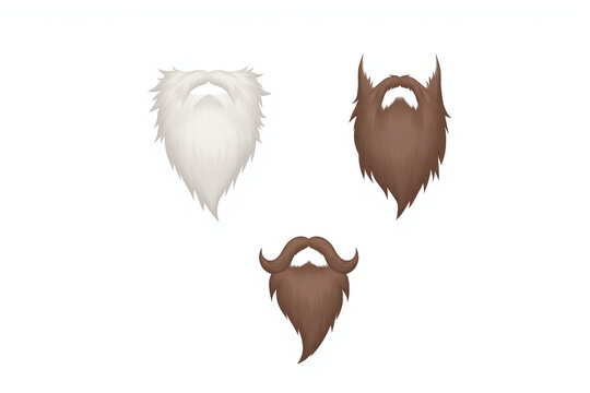 white beard and a white mustache on a white background