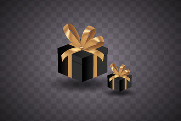 Gift boxes with ribbon.Christmas gifts.On transparent background.Vector EPS 10