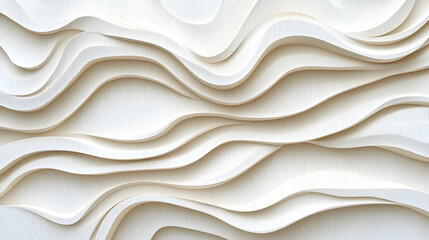 Fototapeta premium Abstract white waves background texture for interior design and decoration element
