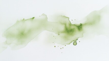 Light green watercolor stains softly diffusing into a white paper background, artistic effect