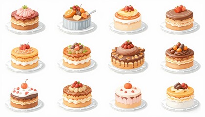 Collection of Various Dessert Cakes