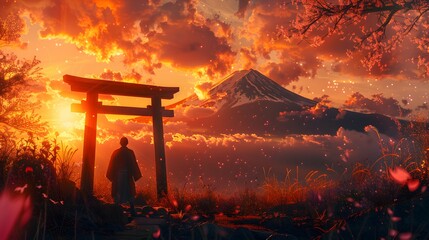 a lone samurai in Japan