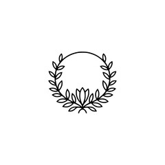 Obraz premium Minimalist Laurel Wreath Logo: Elegance & Celebration