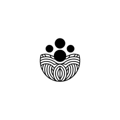 Minimalist Black and White Bowl Logo Design
