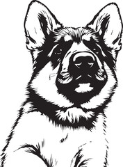 German Shepherd puppy. Hand drawn vector illustration