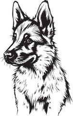 German Shepherd puppy. Hand drawn vector illustration