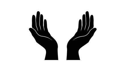 Two hands reaching upwards in a gesture of offering or prayer.