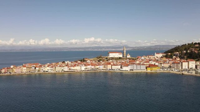 Beautiful aerial view of Piran, Slovenia
