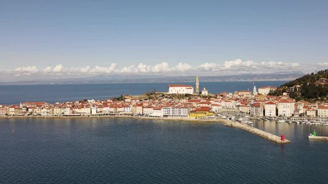 Beautiful aerial view of Piran, Slovenia
