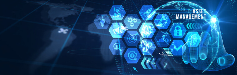 Fototapeta premium Asset management. Business, Technology, Internet and network concept. 3d illustration