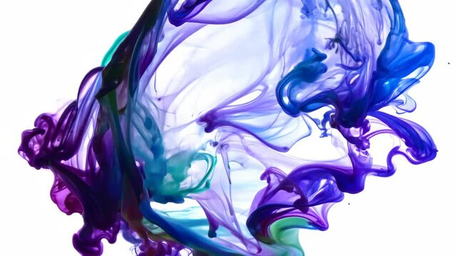 A vibrant purple and blue smokey background with a white background. The smoke is a mix of purple and blue, creating a striking contrast against the white background. The smoke appears to be swirling