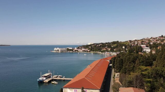 Beautiful aerial view of Portorozh Slovenia