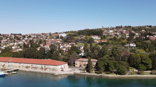 Beautiful aerial view of Portorozh Slovenia