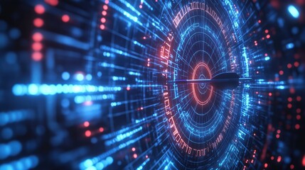 Image of a dart hitting the bullseye of a circular target