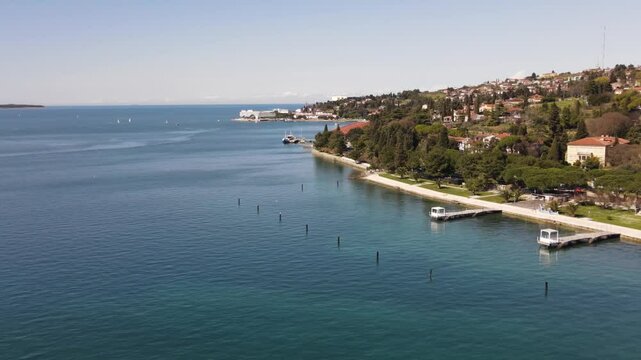 Beautiful aerial view of Portorozh Slovenia