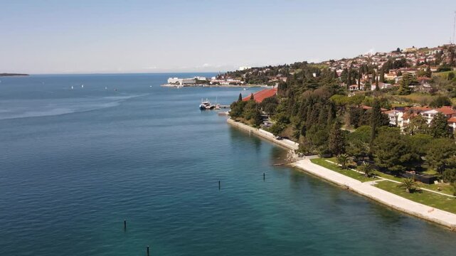 Beautiful aerial view of Portorozh Slovenia