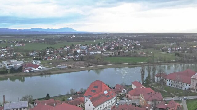 Ptuj is The oldest town of Slovenia: amazing aerial views 