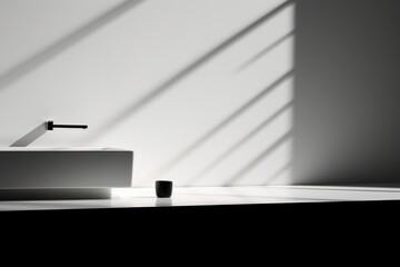 Fototapeta premium Bathroom sink monochrome darkness.