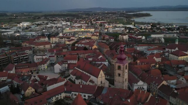 Ptuj is The oldest town of Slovenia: amazing aerial views 