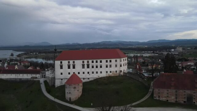 Ptuj is The oldest town of Slovenia: amazing aerial views 