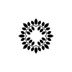Minimalist Leaf Mandala Design on White Background