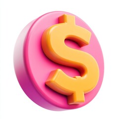 3D Financial Icon Symbol Representing Success and Prosperity Concept