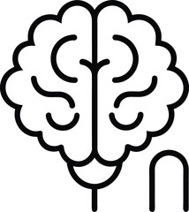 vector illustration of human brain with cross