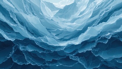 Dynamic ocean waves illustration underwater scene digital artwork tranquil environment close-up viewpoint concept of fluidity and motion