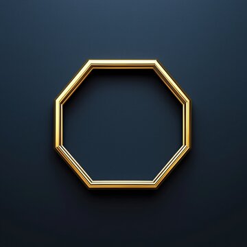 Abstract Gold Octagonal Frame Design: Elegant and Minimalistic Decorative Background for Luxury Advertisement
