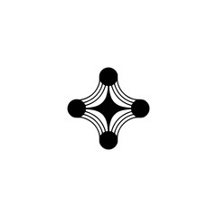 Modern Abstract Logo Design: Geometric Starburst Pattern on White Background