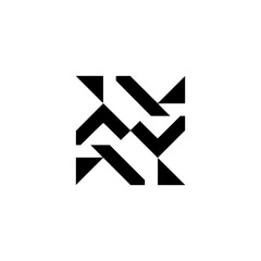 Obraz premium Geometric Abstract in Monochrome: Black and Gray Triangles