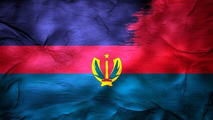 Algerian flag waving against a vibrant background