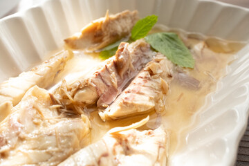 grilled fish fillet with vegetables