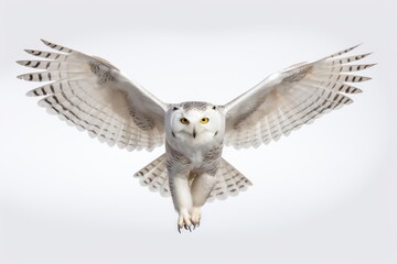 Fototapeta premium Snowy owl flying animal white.