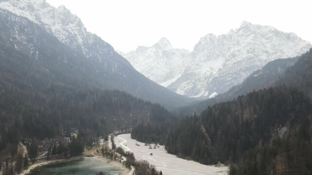 Aerial view of Slovenian Alpes