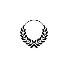 Minimalist Laurel Wreath Icon on Textured Background