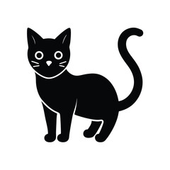 Obraz premium black and white cat vector illustration