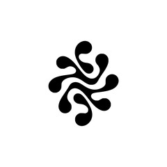 Obraz premium Abstract Organic Black Shape on Cream Background - Design Element