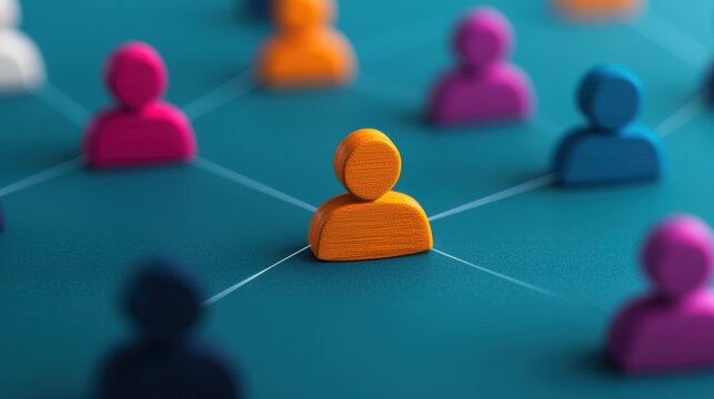 A diverse group of people connected and working together through effective leadership and coordination