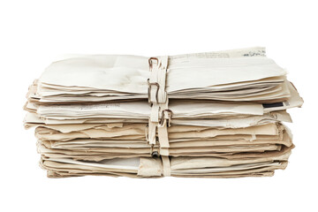 Stack of White Paper Bags with white background