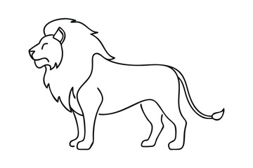 Majestic Lion Outline Drawing African Wildlife, King, Pride, Mane, Power