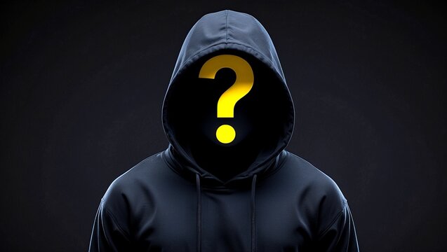 Mysterious faceless figure in black hoodie symbolizing anonymity