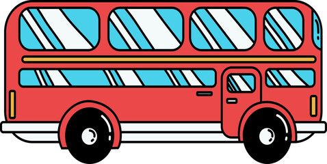 Hand drawn bus vehicle outline cartoon 