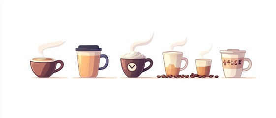 A Delightful Collection of Coffee Drinks: Cappuccino, Latte, Macchiato, Espresso, and More