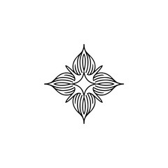 Fototapeta premium Geometric Floral Design, Minimalist Black and White Logo